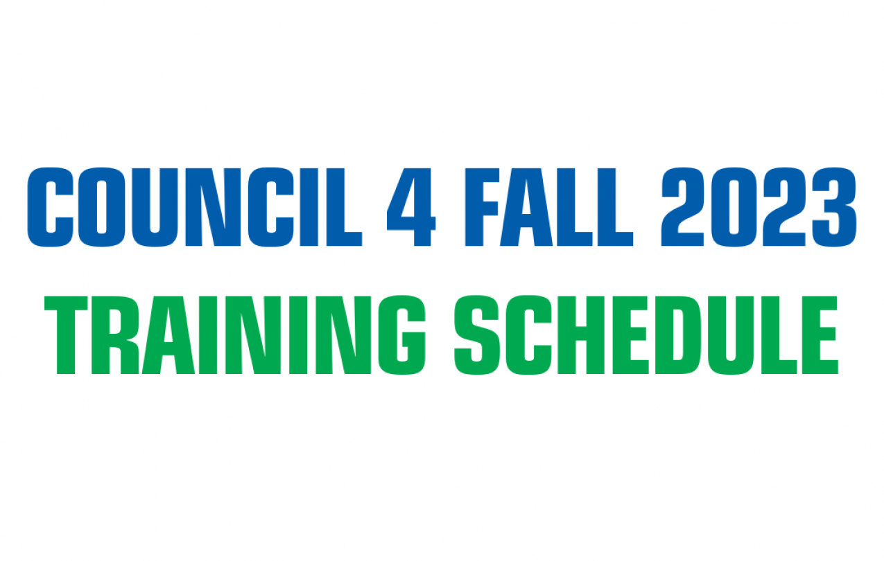 Council 4 Fall Training Schedule 2023