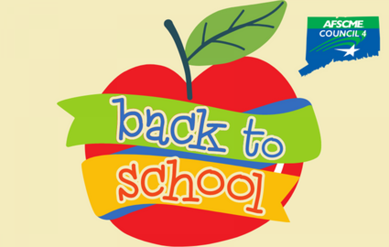 Apple with back to school banner