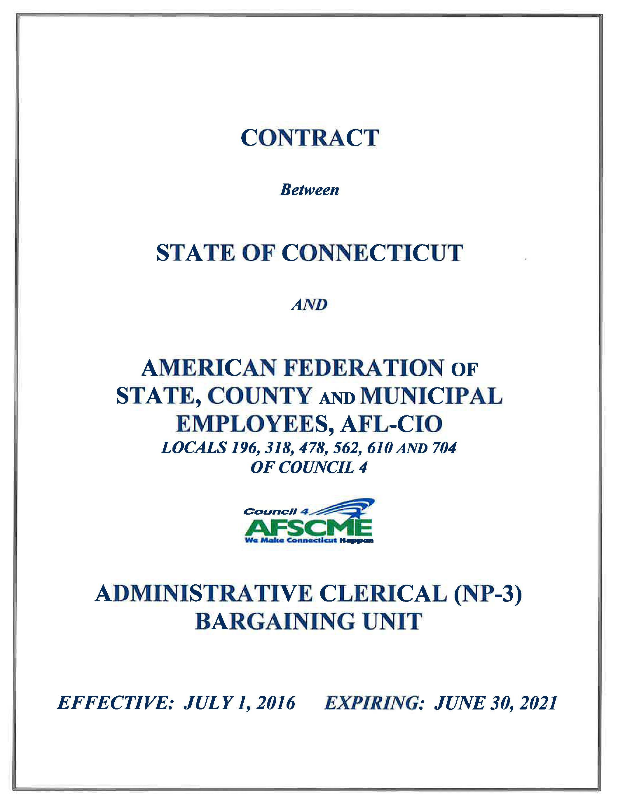 Np 3 Contract For 2016 2021 Available Online Afscme Local 704