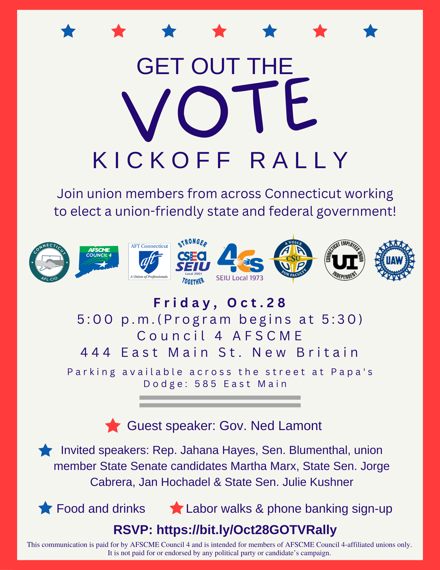 GOTV rally flyer 10.28.22