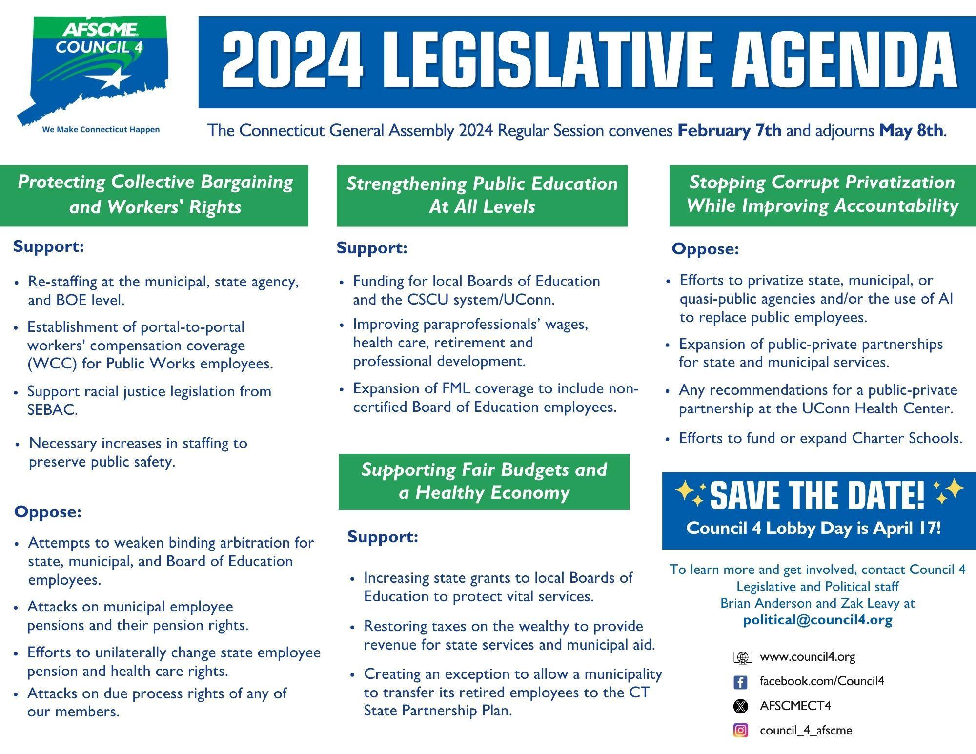 Council 4 Announces Priorities for 2024 Legislative Session We Make