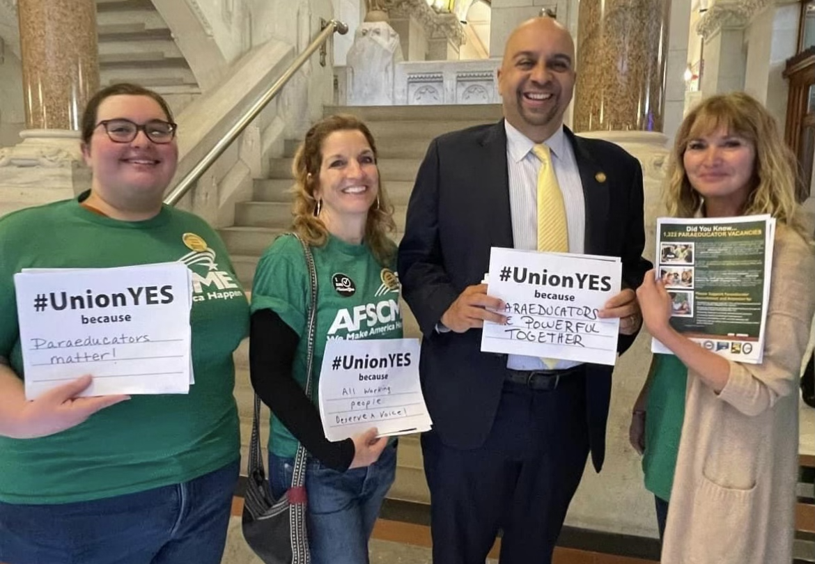 Stonington Paraeducators at the Capitol for Para Lobby Day in 2023.